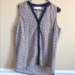 Button Down Sleeveless Blouse